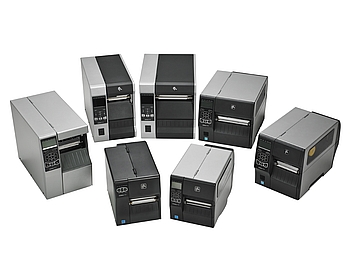 Image of a group of Zebra Industrial Printers