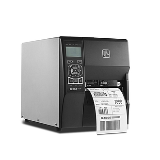 Image of a Zebra ZT230 printer with media