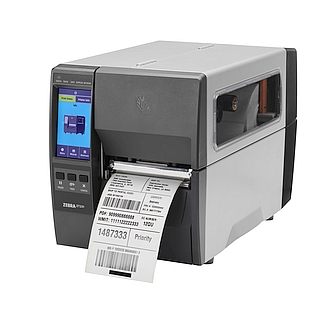 Image of a Zebra ZT231 printer with media