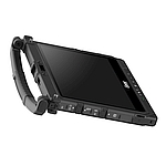 Image of a Getac K120 Tablet with Hard Handle in Tilt Mode GMHDX4